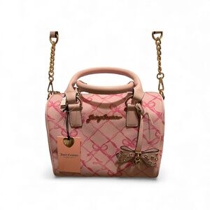 VIRAL Juicy Couture Pink Patterned Satchel with Bow - NWT ** HTF **